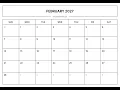 Printable February 2027 Calendar PDF Free A4 US Letter Templates February 2027 Calendar PDF