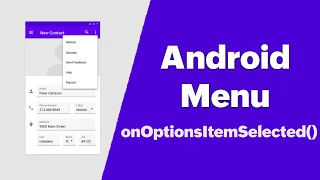 Android Menu onOptionsItemSelected Android Tutorial for Beginners