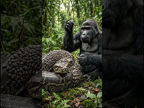 ¡Simbiosis Sin Filtro! Gorila Limpia Pitón #wildlife #animallife #animals #viral #animal #nature