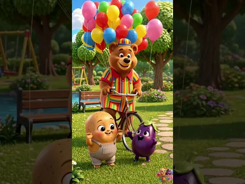 प्यारा गुब्बारा मेरा गोल-गोल-गोल 🎈 | Cute Balloon Song | Kids Rhymes #Shorts