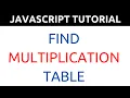JavaScript Program to Print Multiplication Table of a Given Number Programmer Shakil