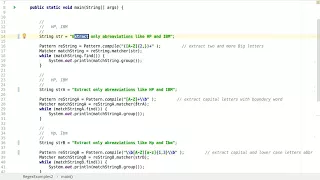 java regex extract abbriviations