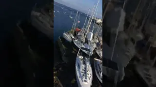 Preparing to take the Mast Down
