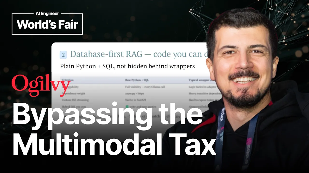 Bypassing the Multimodal Tax: Hybrid RAG, SQL RRF & UI Telemetry - Abed Matini, Ogilvy: video thumbnail