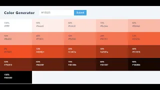 React js Project to Build Hex Color Shades Generator of Given Color Using values js in Javascript