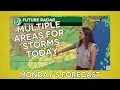 FORECAST 3 AREAS FOR SEVERE WEATHER TODAY MORE TOMORROW