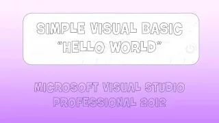 Simple Hello World Program using Visual Basic