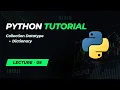 Dictionary in Python Dive into Beginner-Friendly Python Tutorial - Lecture 9 English