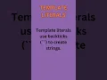 Template literals in JavaScript