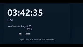 Create a Simple Digital Clock Using HTML CSS and JavaScript