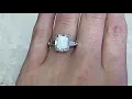 5 92ct Center Emerald Cut Tiffany Diamond Engagement Ring - Hand