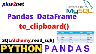Python Pandas DataFrame data to Clipboard by to - clipboard MySQL sample table or Excel as source
