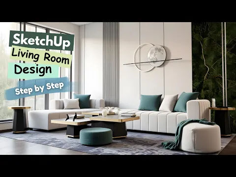 Modern living room design — Nice Tower SketchUp tutorial