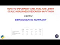 Part 12 Demographic Summary