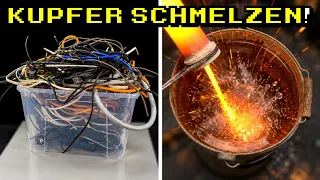 Ich schmelze Stromkabel zu reinem Kupfer! (sie explodieren)