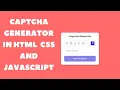 Easy Tutorial Creating a Captcha Generator using HTML CSS and JavaScript Source code