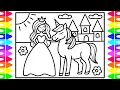 How to Draw a Princess and Unicorn for Kids Mermaid and Unicorn Drawing and Coloring Pages