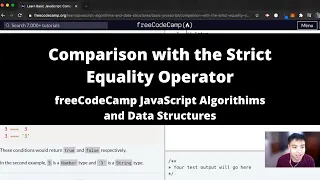 Comparison with the Strict Equality Operator Basic JavaScript freeCodeCamp tutorial