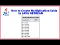 How to Create Multiplication Table in Java Netbean