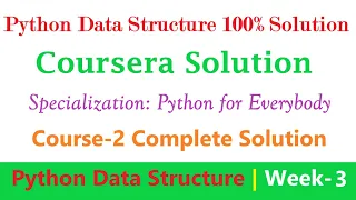 3 Coursera Python Data Structures Week-3 Solution Specialization Course - Python for Everybody