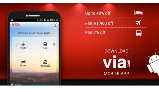 Book Hotels at Half Price on Via com Mobile App