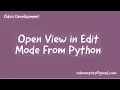 How To Open Form View In Edit Mode From Python Code Odoo