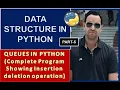 Queues in Python Program Insertion Deletion and Peek Operation in Queues