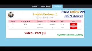 Delete Data Using json server API in React React JSON Server Delete API