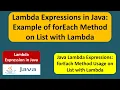 Lambda Expressions in Java Example of forEach Method on List with Lambda Lambda expression