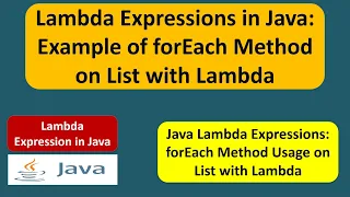 Lambda Expressions in Java Example of forEach Method on List with Lambda Lambda expression