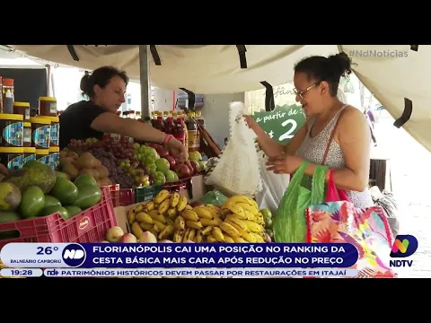 Florianópolis cai uma posição no ranking da cesta básica mais cara após redução no preço