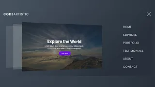 3D Navigation Bar Animation Using HTML CSS JavaScript