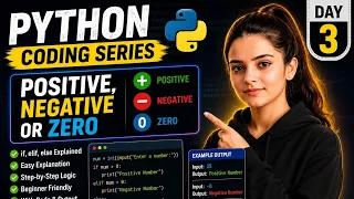 Python Coding Series Day 3 Positive Negative or Zero in Python If-Else Codexani