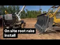 Mobile welding job installing a root rake