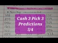 Cash 3 Pick 3 Predictions All States Daily 3