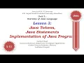 Java Theory Part 11 Java Tokens Java Statements Implementation of Java Program