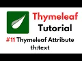 Thymeleaf Tutorial Thymeleaf Attribute th text