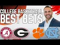 BEST College Basketball Bets Today Alabama vs Georgia Clemson vs UNC