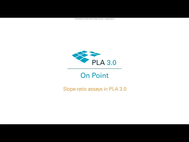 Screenshot of video PLA on Point: Slope-ratio assays in PLA 3 0