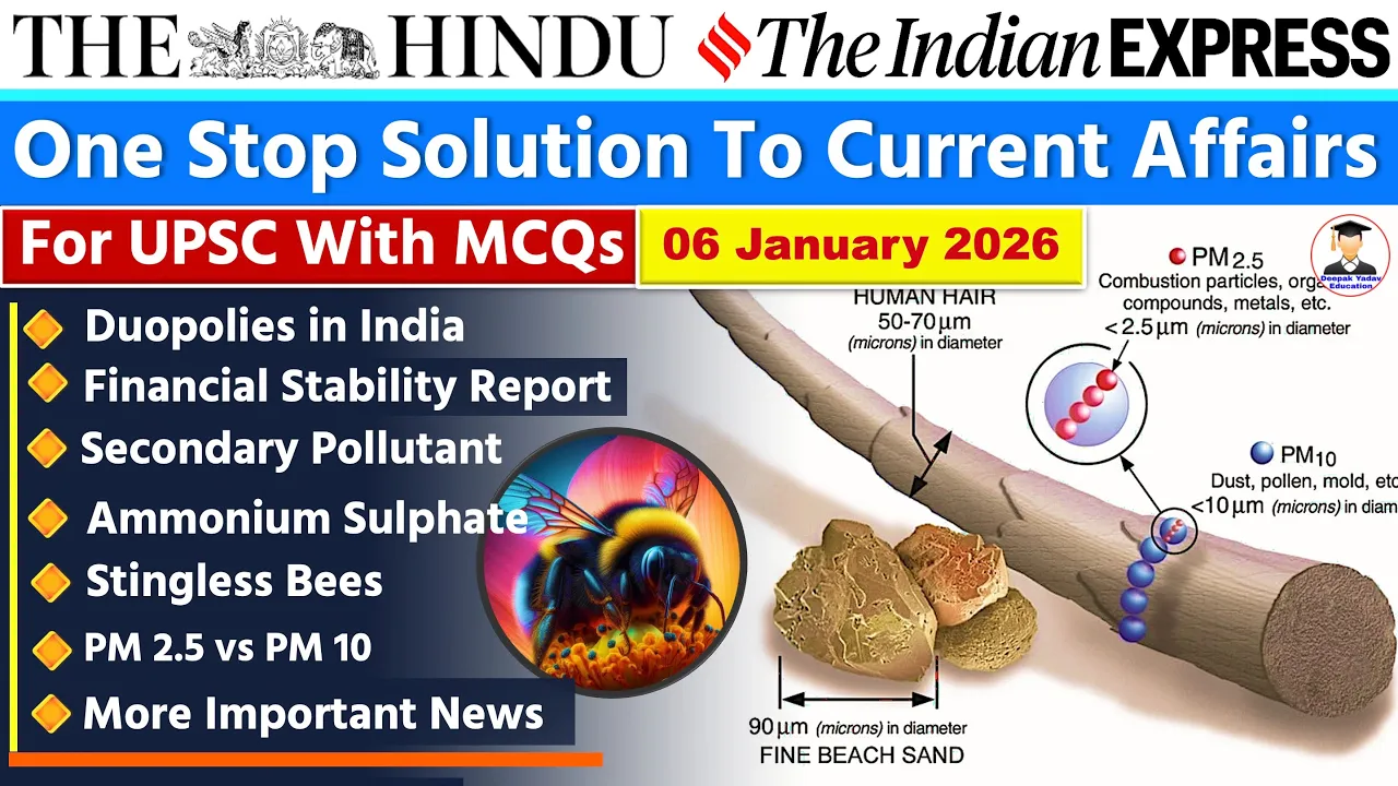 6 January 2026 Indian Express Analysis | Daily Current Affairs | The Hindu News Analysis