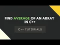 Find Average of an Array in C