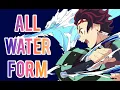 Tanjiro using all water breathing forms