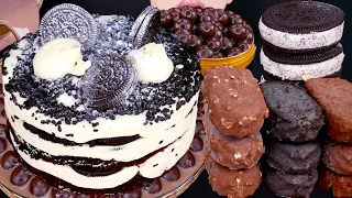 asmr oreo chocolate cake maltesers ice cream nutella dessert mukbang eating sounds