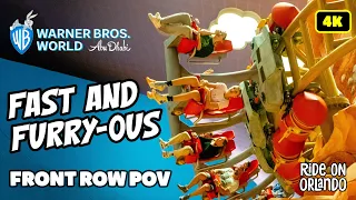 Fast And Furry Ous At Warner Bros World Abu Dhabi Front Row POV In 4K Intamin Roller Coaster 