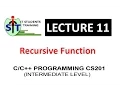 Recursive Function in C Recursive Function in C