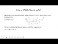 Applied Algebra Section 3 1 Multiplying Polynomials FOIL Distribution Practice Problems 1-2