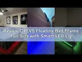 Review OLEVS Floating Bed Frame Full Size with Smart LED Lights and Charging Station - Modern Metal