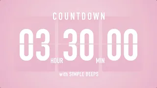 3 Hour 30 Minute Countdown Timer Flip Clock With Simple Beeps 