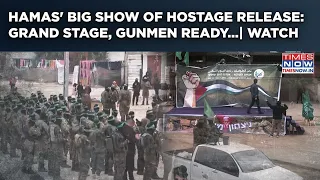 Watch Hamas Gunmen, Vehicles Gear Up For Hostage Release, Grand Stage Set In Gaza's Deir Al-Balah