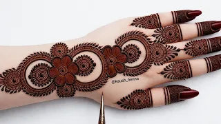 very simple unique style mehndi design for back hand new easy mehndi design 2026 mehandi designs